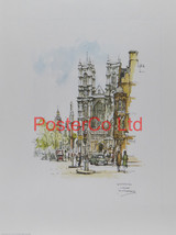 Westminster Abbey - Jan Korthals - Donald Art 1965  - Framed Print - 16&quot;H x 12&quot;W - £40.13 GBP