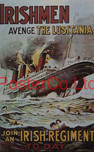 WWII Propaganda Poster (Irish) - Join An Irish Regiment, avenge the Lusitania -  - £26.38 GBP