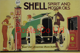 Shell Advert - Shell Spirit and Motor Oils (1926) - René Vincent - Framed Pictur - £25.57 GBP