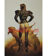 Leather Jacket - Boris Vallejo - Framed Plate - 14&quot;H x 11&quot;W - £25.40 GBP