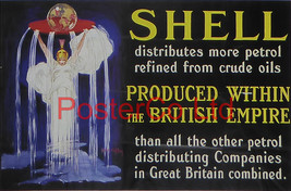 Shell Advert - British Empire (1924) - Jean D&#39;Ylen- Framed Picture - 11&quot;H x 14&quot;W - £25.56 GBP