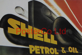 Shell Advert - Shell Petrol &amp; Oil (1928) - Framed Picture - 11&quot;H x 14&quot;W - £25.88 GBP