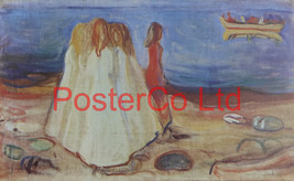 The Girls by the Shore - Edvard Munch - Framed Print - 12&quot;H x 16&quot;W - £40.76 GBP