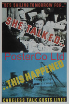WWII Propaganda Poster (British) - She Talked, This Happened - Framed Picture -  - £26.38 GBP