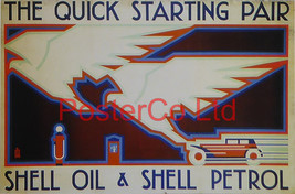 Shell Advert - The Quick Starting Pair Shell Studio (1928) - Framed Picture - 11 - £25.90 GBP
