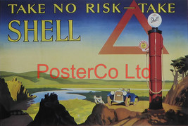 Shell Advert - Take No Risk - Take Shell (1928) - Framed Picture - 11&quot;H x 14&quot;W - £26.04 GBP