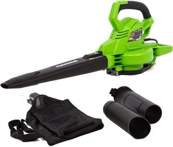 Greenworks 12 Amp Corded 2-Speed Leaf Blower/Vacuum, 270MPH-400CFM, BLV1... - £49.37 GBP