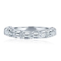 2 CT Est Ouest Ensemble Émeraude Coupe Labo Grown Diamant Wedding Band 14k Or - £2,341.25 GBP+