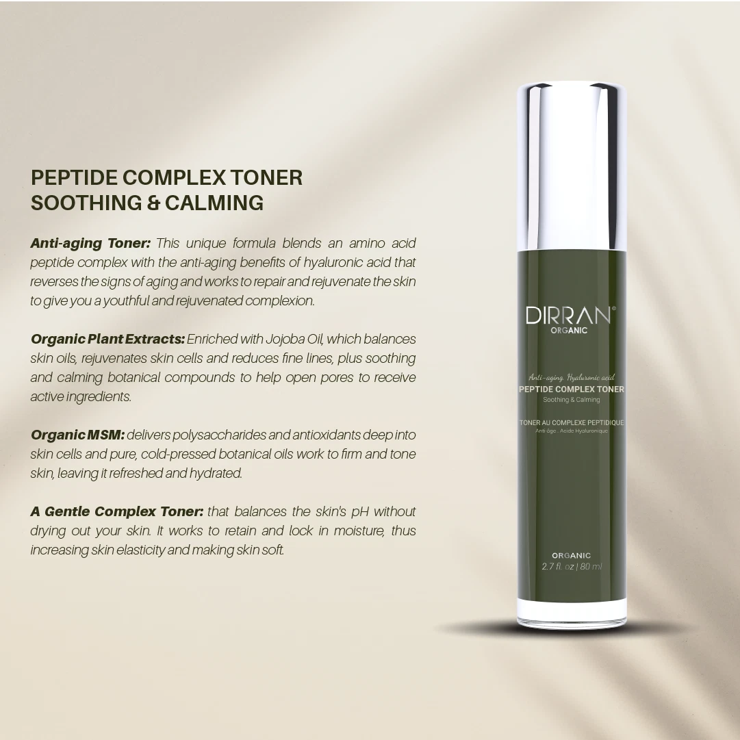 DIRRAN ORGANIC - PEPTIDE COMPLEX TONER - Anti-Aging and Soothing the skin - $640.24 MXN