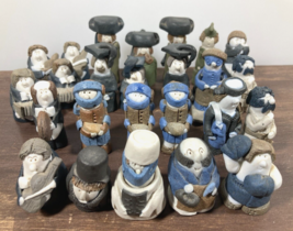 Lot of 25 Vintage Miniature Handmade Clay Figurines Musician Soldier Athlete - £23.36 GBP
