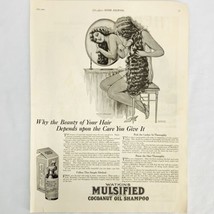 Vintage 1921 Watkins Print Ad Mulsified Cocoanut Oil Shampoo 13&quot; x 9 3/4&quot; - £5.27 GBP