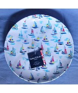 New Nautica Set of 4 Melamine Nautical Sailboat Dinner Plates Red White ... - $56.92