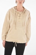 Isabel Marant Women&#39;s Ruffle Lace up Silk Flannel Paselo Sweater Hoodie ... - £82.63 GBP
