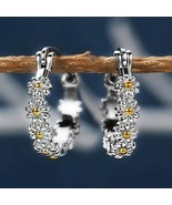 Stud Earrings Silver Plated Jewelry Cubic Zirconia A Pair/set Lab-Created - $243.50 MXN