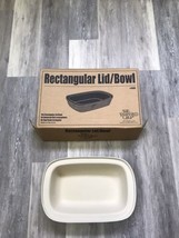 PAMPERED CHEF STONEWARE ROASTER RECTANGULAR BOWL COVER LID 1435 FOR 1430... - $29.65