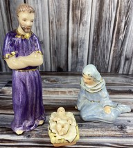 Vintage Holy Family - Mary Joseph &amp; Baby Jesus in a Manger- Christmas Nativity - £11.61 GBP