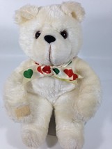 Vintage 1988 Avon 12&quot; White Cream Teddy Bear Stuffed Plush Animal Doll Toy - £11.71 GBP