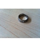 CUBIC ZIRCONIA MATALLIC TITANIUM MENS RING SIZE 8 - £46.97 GBP