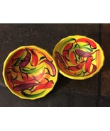 Mexican Talavera Clay Yellow Pepper Pottery Bowl Salsa Guacamole Home De... - $20.49