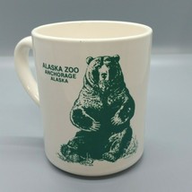 Alaska Zoo Anchorage Coffee Mug Souvenir Bear Green White Wildlife Artis... - £13.66 GBP