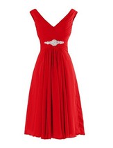 Kivary Short Knee Length A Line V Neck Prom Dresses Wedding Party Cocktail Gowns - £63.49 GBP