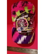 Monster High Plush Throw 46&quot; x 60&quot; Super Soft Pink Polyester Bed Cover B... - $32.31 CAD