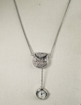 Vintage Filigree Victorian Silver Tone Purse Pocket Watch Revival Neckla... - $57.09