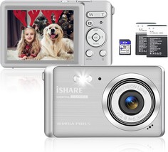 Digital Camera, Rechargeable 30Mp Point-And-Shoot With 32Gb Sd Card And 18X - $56.96