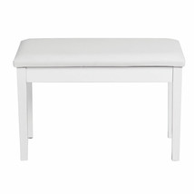 Pu Simple Piano Bench Soft Padded Double Duet Seat Wood W/Storage Spaces... - $96.89
