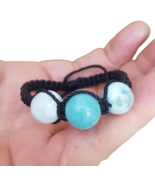 autentic blue LARIMAR round gemstone BRACELET (lau-10) - $26.00