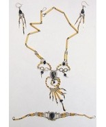 Bamboo necklace set with ear ring and bracelet,jewelry - $17.00