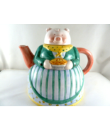 Vintage 1995 Roshco Down Home Collection Chubby Pig baker Tea Pot Teapot - $27.14 CAD