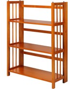 Honey Oak Casual Home 3-Shelf Folding Stackable Bookcase, 27.5&quot; Wide. - $105.20 CAD