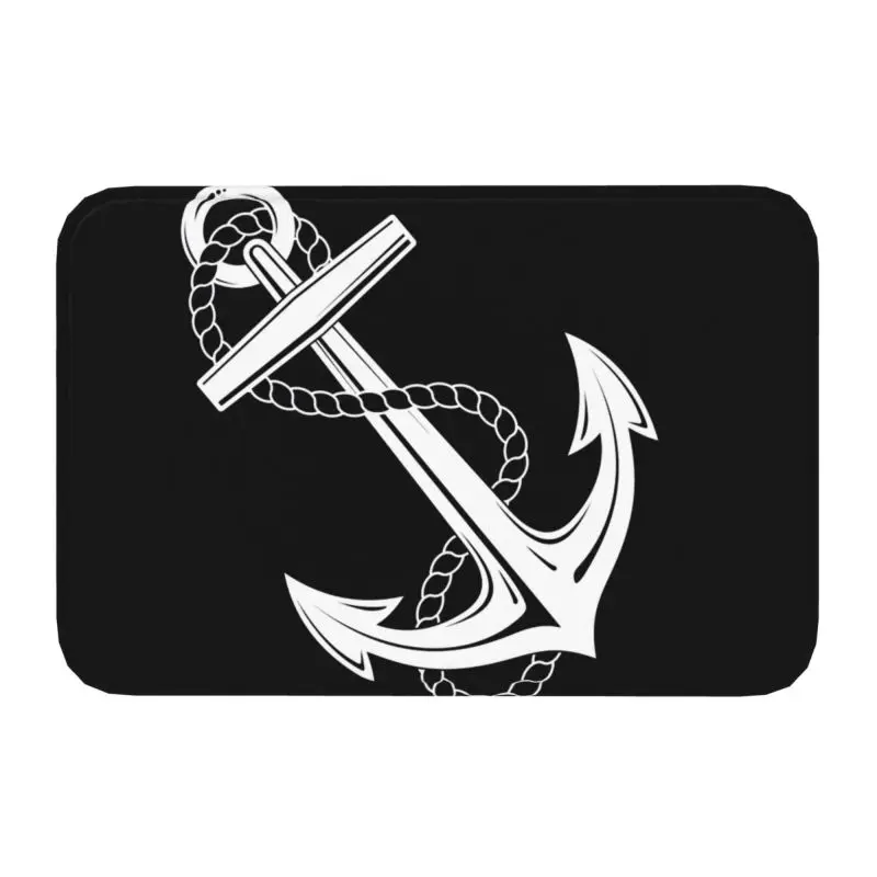 Anchor Nautical White Navy Front Door Floor Entrance Mats Outdoor Doormat Garden - $15.99