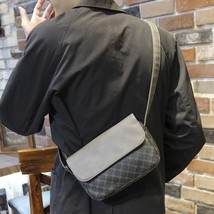Fashion Man Messenger Bags Plaid Men Bags Shoulder Crossbody Leather Sling Bag F - £30.60 GBP