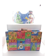 The Sweet Shoppe Christmas By Sango Centerpiece Bowl Snowman Trees - $27.83 CAD