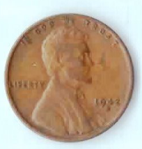 1942 S Lincoln Wheat Penny - Circulated - £7.11 GBP