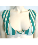 Raisins Green, White, Tan Striped Bikini Top Size S - €8,18 EUR