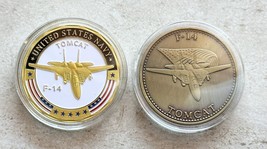 2 Pcs F-14 Tomcat Challenge Coin United States Navy - £22.56 GBP