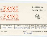 QSL Card ZK1XC Rarotonga South Cook Islands 1984 - $13.86