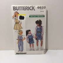 Butterick 6620 Size 7 8 10 Girls' Jumper Jumpsuit Shirt - $12.86