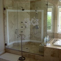 Hibiscus - Coastal Design Series - Etched Decal - Shower Doors, Sliding Glass Do - $20.00