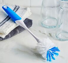 1 rOund Bottle &amp; Jar Nylon bristle cleaning Brush w/ comfort handle Grea... - $22.22