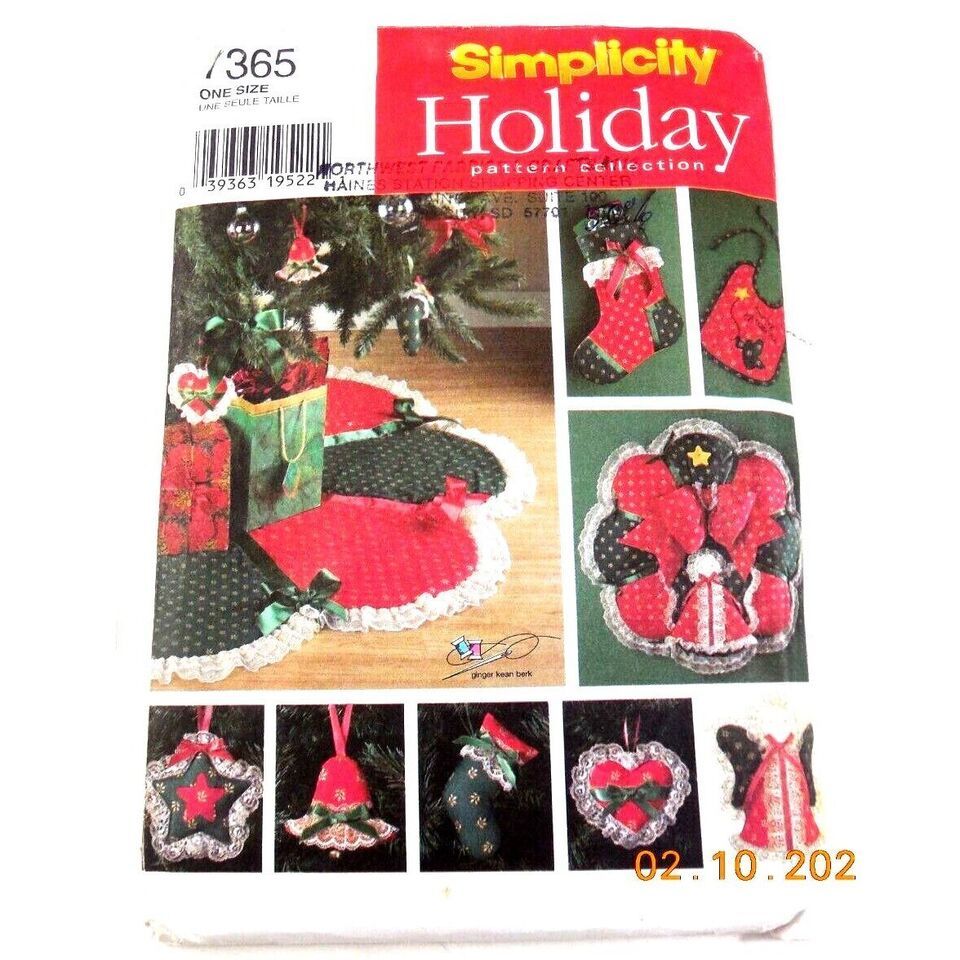 Simplicity Sewing Pattern 7365 Holiday Collection Christmas Decorations Uncut - £7.87 GBP