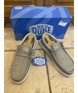 HEY DUDE MENS SZ 9 WALLY BLEND LINEN IRON SHOES GREY NEW - $983.56 MXN