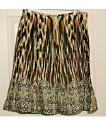 Dana Buchman Lined A Line Skirt Multi-Colored Double Print 10 Brown Blac... - £12.58 GBP