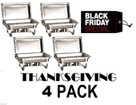 Catering 4 Pack Chafer Chafing Dish Sets 8 Qt Black Friday Deal Fast Shipping - $408.52