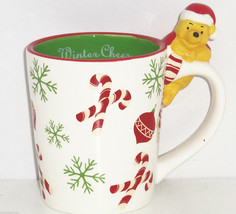 Disney Winne the Pooh on Handle Coffee Mug Cup Christmas Winter Cheer Pe... - $24.95