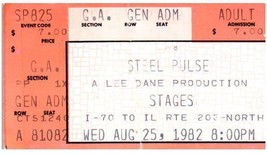 Vintage Steel Pulse Ticket Stub August 25 1982 St. Louis Missouri - £19.45 GBP