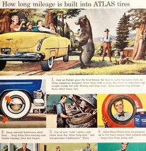 1950 Atlas Tires Battery Accessories Black Bear Advertisement Automobili... - $463.92 MXN
